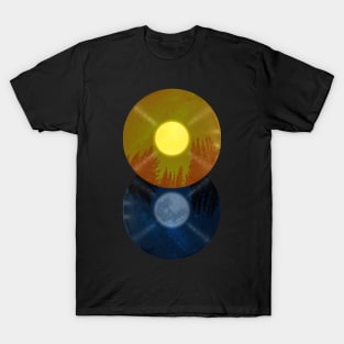 8 Songs About Day And Night - Vinyl Sun and Moon Design T-Shirt